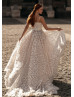 Square Neck Ivory Lace Over Trendy Wedding Dress